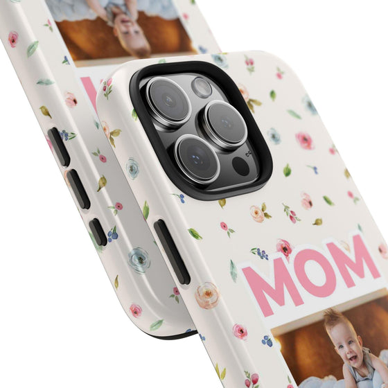 Floral Mom Photo Tough Phone Case - Durable Protection for Loving Mothers - PC027