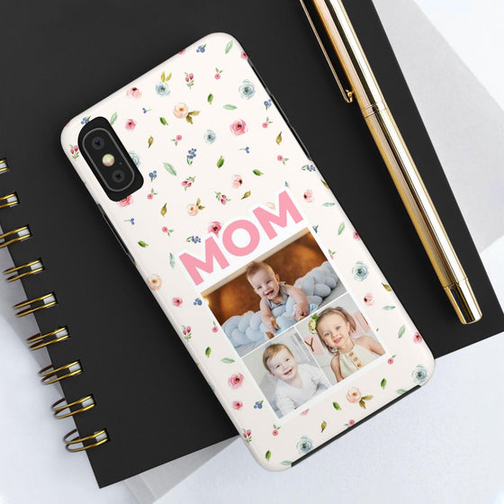 Floral Mom Photo Tough Phone Case - Durable Protection for Loving Mothers - PC027