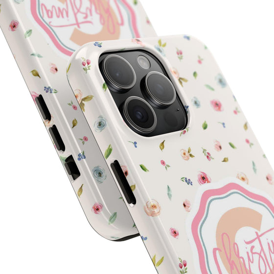 Personalized Floral Tough Phone Case - Custom Name Design - PC030