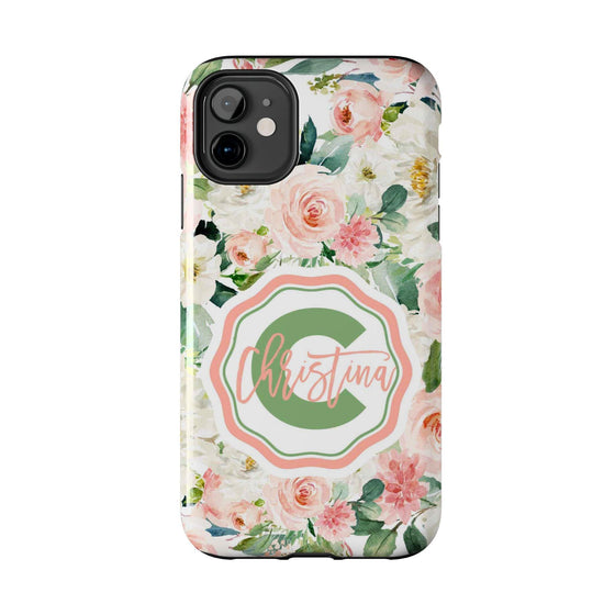 Personalized Floral Phone Case - Custom Tough Case with Name - PC025