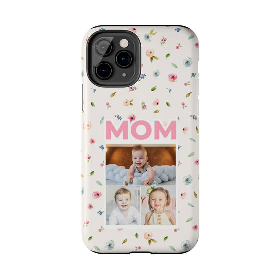 Floral Mom Photo Tough Phone Case - Durable Protection for Loving Mothers - PC027