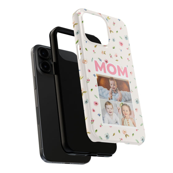 Floral Mom Photo Tough Phone Case - Durable Protection for Loving Mothers - PC027