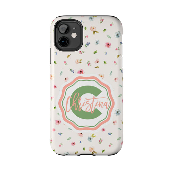 Personalized Floral Tough Phone Case for Women | Durable & Stylish Protection - PC029