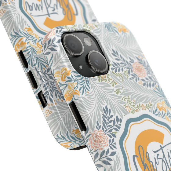 Custom Monogram Phone Cases With Floral Design - PC003