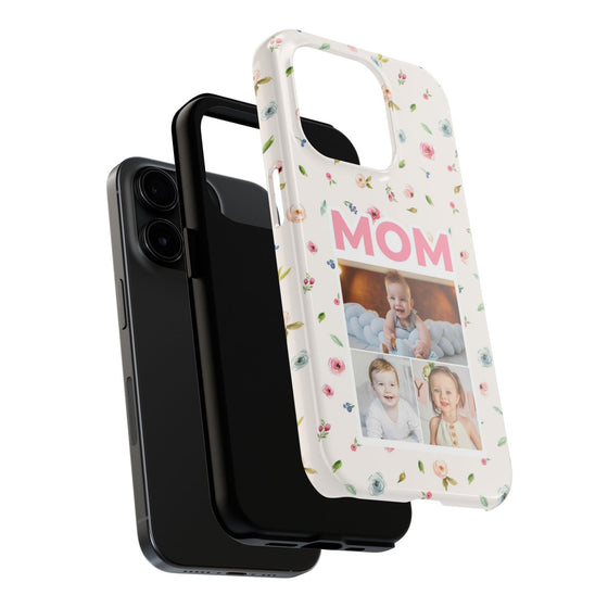 Floral Mom Photo Tough Phone Case - Durable Protection for Loving Mothers - PC027