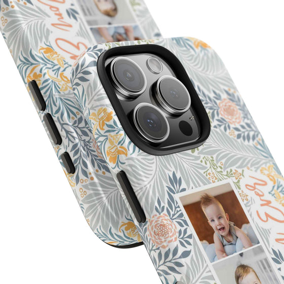 Personalized Tough Phone Case - Best Mom Ever with Floral Design - PC002