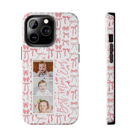 Custom Tough Phone Case - Best Mom Ever with Pink Bows - PC016