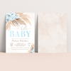 Editable Boho Pampas Grass Baby Shower Invitation BP105