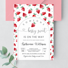  Editable Strawberry Shower Baby Shower Invitation BS07