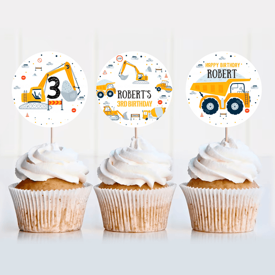 Editable Construction Birthday Party Package C001