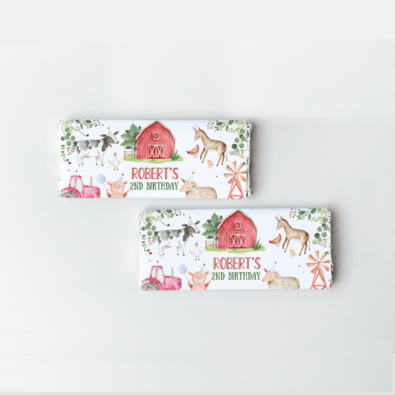 Editable Farm Candy Bar Wrapper Chocolate F101