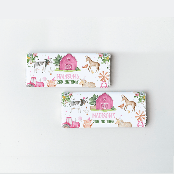 Editable Farm Candy Bar Wrapper Chocolate F102