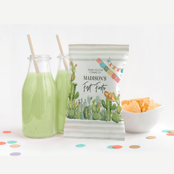 Editable First Fiesta Chip Bag Label
