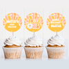 Editable Groovy ONE Cupcake Toppers G113