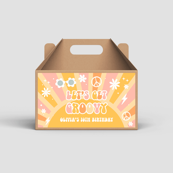 Editable Groovy Birthday Box Label G114