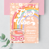 Editable Five Is A Vibe Birthday Invitation G205