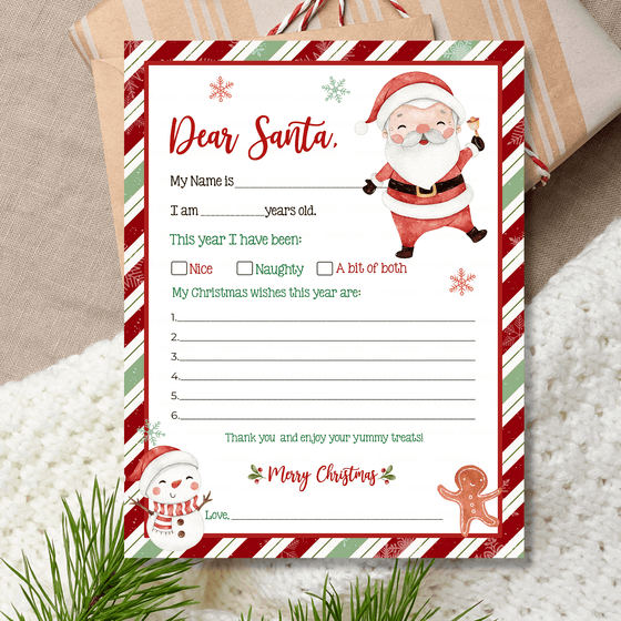 Letter To Santa Printable Easy To Print LTS05
