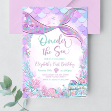  Editable Oneder the Sea Mermaid Invitation M301