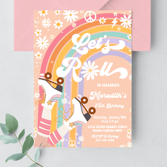Editable Skate Party Invitation R105