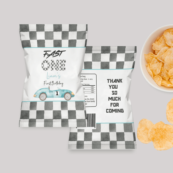 Editable Fast One Chip Bag Label R202