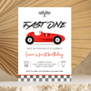 Editable Fast ONE Birthday Invitation R203