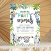 Editable Safari Birthday Invitation S105