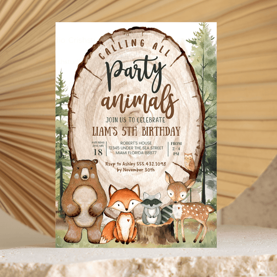 Editable Woodland Invitation W205