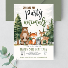  Editable Woodland Invitation W305