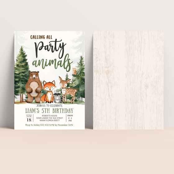 Editable Woodland Invitation W305