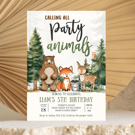 Editable Woodland Invitation W305