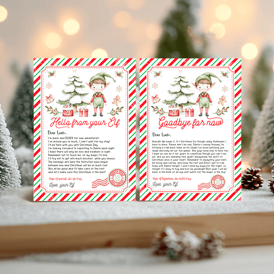 Editable Elf Arrival and Goodbye Letter Printable Kit ELF106