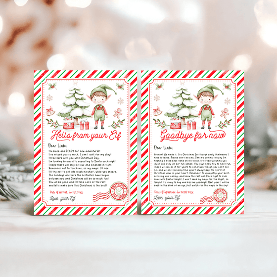 Editable Elf Arrival and Goodbye Letter Printable Kit ELF106