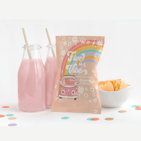 EDITABLE Five Is A Vibe Birthday Chip Bag G205