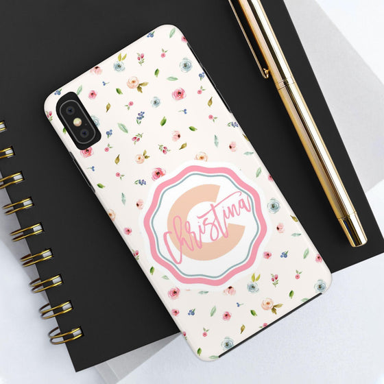 Personalized Floral Tough Phone Case - Custom Name Design - PC030