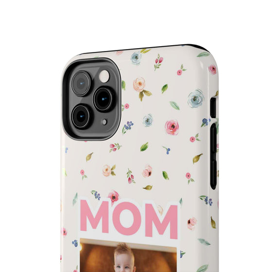 Floral Mom Photo Tough Phone Case - Durable Protection for Loving Mothers - PC027