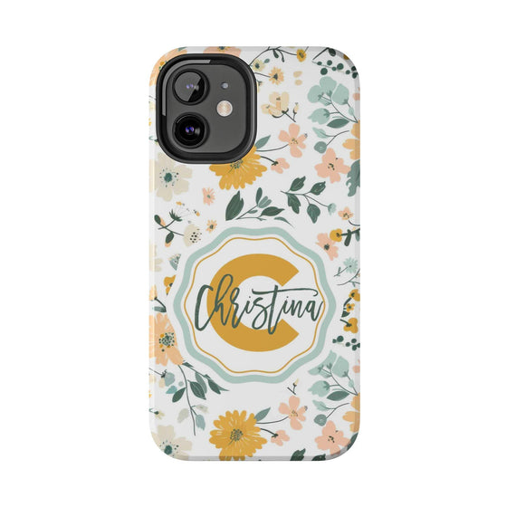 Personalized Floral Tough Phone Case - Custom Name Design - PC007
