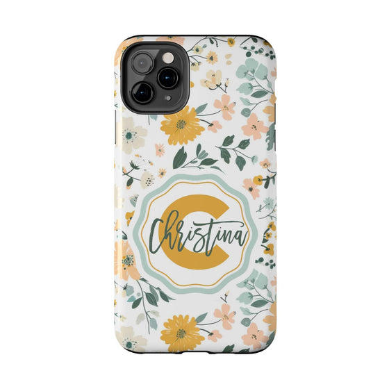 Personalized Floral Tough Phone Case - Custom Name Design - PC007