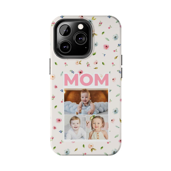 Floral Mom Photo Tough Phone Case - Durable Protection for Loving Mothers - PC027