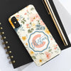 Personalized Floral Tough Phone Case - Customized with Name | Durable Protection - PC013