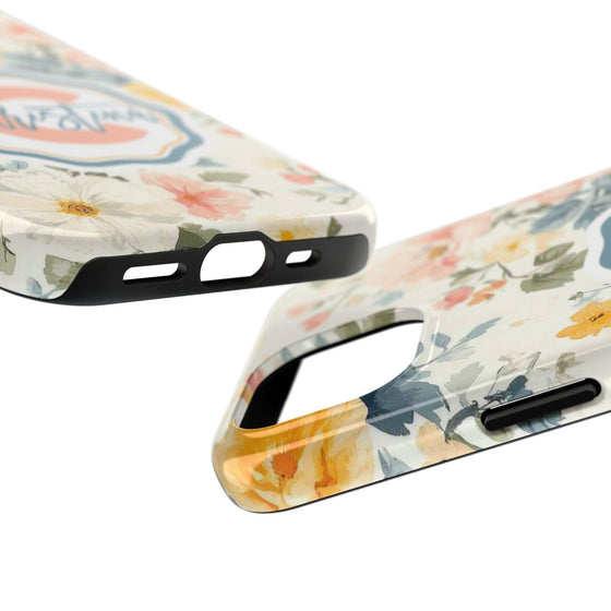 Personalized Floral Tough Phone Case - Customized with Name | Durable Protection - PC013