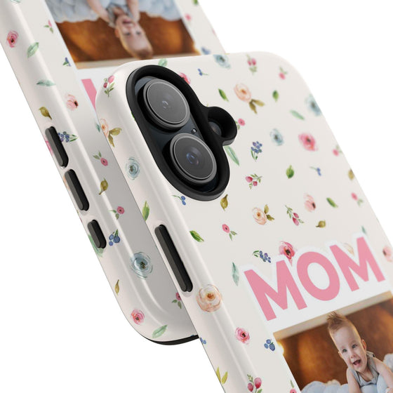 Floral Mom Photo Tough Phone Case - Durable Protection for Loving Mothers - PC027