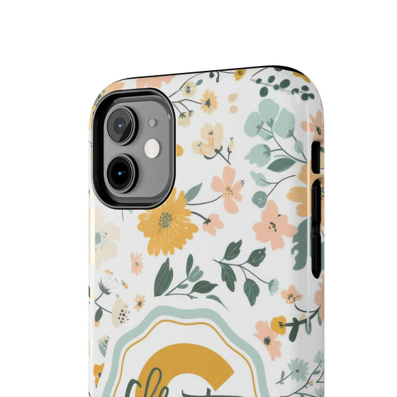 Personalized Floral Tough Phone Case - Custom Name Design - PC007