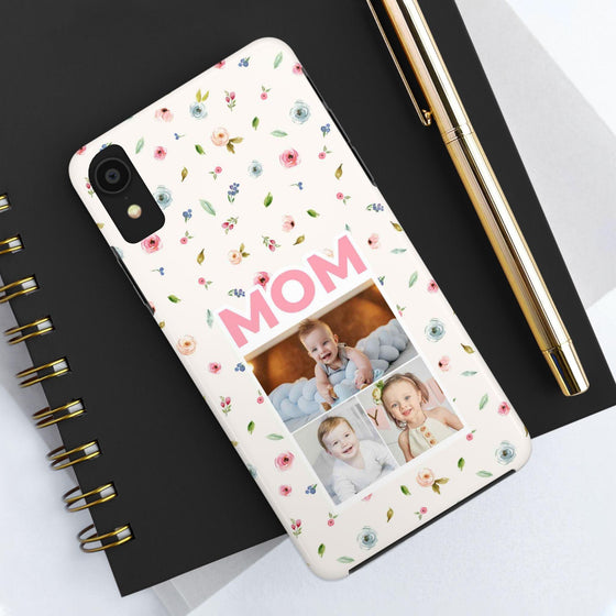 Floral Mom Photo Tough Phone Case - Durable Protection for Loving Mothers - PC027