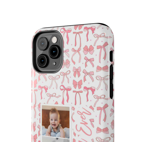 Custom Tough Phone Case - Best Mom Ever with Pink Bows - PC016