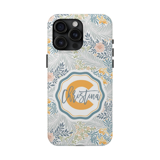 Custom Monogram Phone Cases With Floral Design - PC003