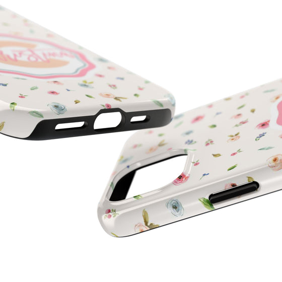 Personalized Floral Tough Phone Case - Custom Name Design - PC030