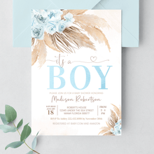  Editable Boho Pampas Grass Baby Shower Invitation BP106