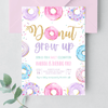 Editable Donut Grow Up Birthday Invitation D006