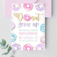  Editable Donut Grow Up Birthday Invitation D006