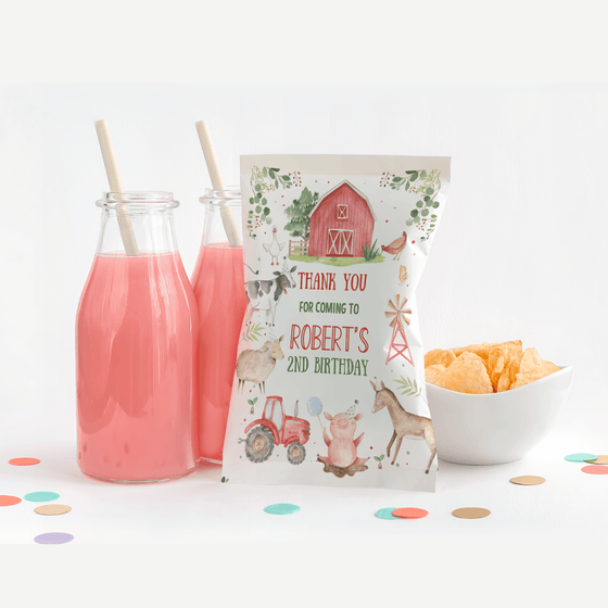 Editable Farm Chip Bag Label F101